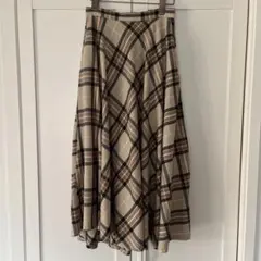 ユナイテッドアローズ チェック柄フレアロングスカート 36