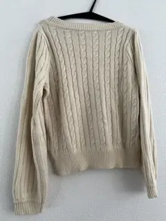 MAJESTIC LEGON アイボリー ケーブル編み ニット