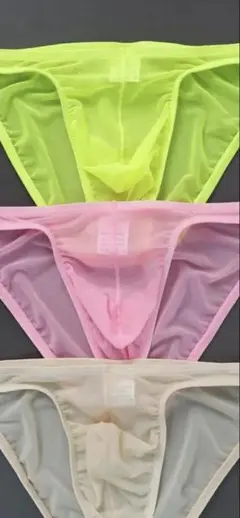 メンズ ビキニショーツ 3枚セット シースルー　新品タグ付