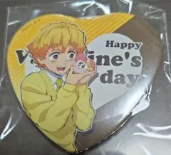 鬼滅の刃　バレンタインデー ハート型缶バッジ　我妻善逸