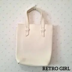 RETRO GIRLミニトートバッグ ホワイト シンプルのサムネイル