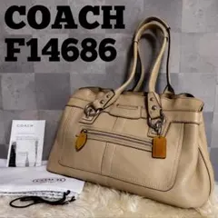COACH♦2WAY ペネロピ シボ革 ハンドバッグ F14686 ベージュ