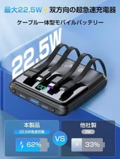 モバイルバッテリー 15000mAh 急速充電　空調服 バッテリー 軽量 懐中