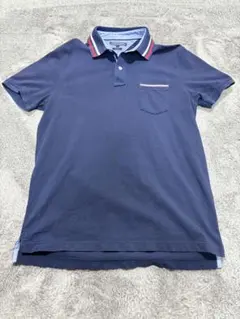TOMMY HILFIGER ポロシャツ L 紺 Slim Fit