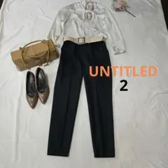 UNTITLED アンタイトルテーパードパンツ黒ウール裏地付きセンタープレス