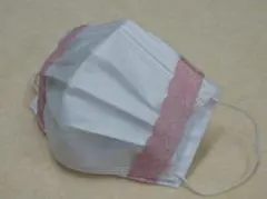 2way不織布マスクカバー(F-82)ピンクレース・薄手対応サイズ変更可