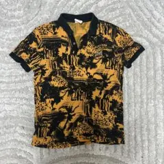 LACOSTE L!VE ポロシャツ 総柄 イエロー ブラック