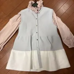 UNITED ARROWS グレー・ホワイト 水色　フレアベスト