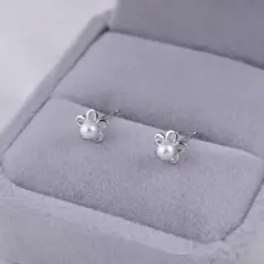 No9ミニ パール フラワー［シルバー］SV925 金属アレルギー対応