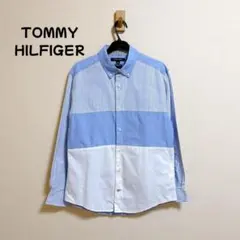 TOMMY HILFIGER ボタンダウン シャツ ストライプ 切替