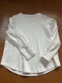 ホワイトラグランスリーブ長袖Tシャツ XL