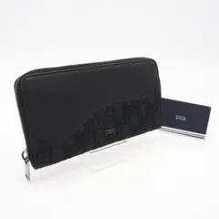 Christian Dior ラウンドファスナー長財布 ブラック グレー 極美品