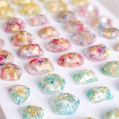 【選べるカボションデザイン】ニュアンスフラワーレジンアクセサリー