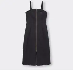 デニムフロントジップワンピース　GU ジーユー ブラック Mサイズ