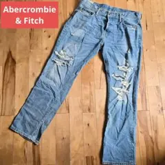 アバクロンビー&フィッチ ダメージデニム 36×32 ボタンフライ メキシコ製