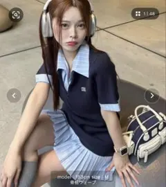 【Nono企画】ドッキングプリーツ半袖ワンピ