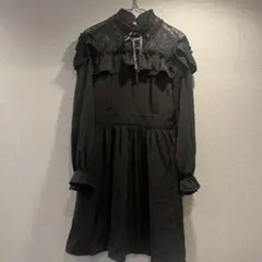 AnkRonge黒レース襟フリルワンピース