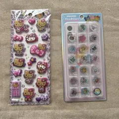 新品未開封　サンリオキャラクターズ　おはじきシール　日焼けキティシール　2種