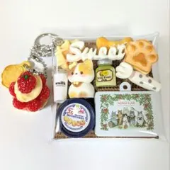 ガチャ詰めポーチ スイーツ クッキー ジャム ねこ ナチュラル バッグチャーム