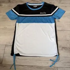 diadora テニス Tシャツ Mサイズ ストライプ