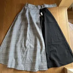oneway 切り替えAラインスカート 黒 新品