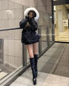 GIENGE ジーアング Waist shape fur jacket