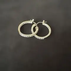 【極美品】スワロフスキー Stone フープピアス クリスタル シルバーのサムネイル