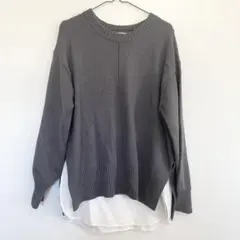 （GU）シャツテールコンビネーションセーター(長袖) L
