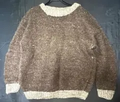 ニット・セーター　色/茶色　サイズM(大きめ) 古着