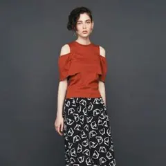 LIB FRILL TOP リブ フリルトップ パメオポーズ ラメ オフショル