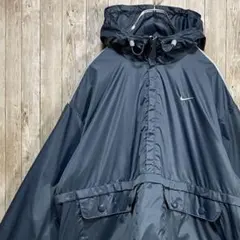 548【90-00s】NIKE アノラックパーカー　ハーフジップ　刺繍ロゴ　L