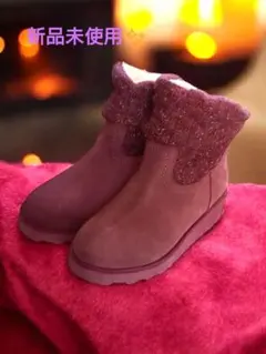 新品✨✨BEARPAWワイン スエード ムートンブーツ23cmウエッジソール