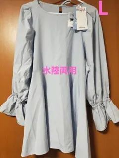 新品タグ付☆ LULALA ×MISATOコラボ☆ ラッシュガードチュニック Lのサムネイル