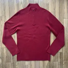 COMME CA ISM 赤 ジップアップセーター