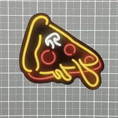 【A213】防水ステッカー ネオン ピザ pizza
