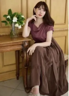 Herlipto Two-Tone Drape Dress