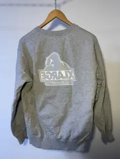 XLARGE グレー ロゴプリント トレーナー　後ろ向き　バックサイド