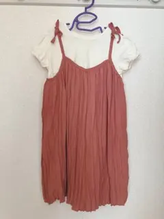 プリーツ 半袖 ワンピース 120