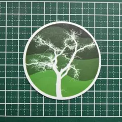 防水ステッカー　No.１２２５　木　白い