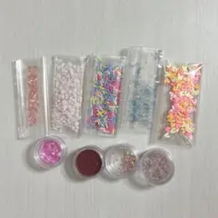 デコパーツ　レジン封入　ハンドメイド　ストーン　ラメ　ビーズ　ピンク　まとめ売り