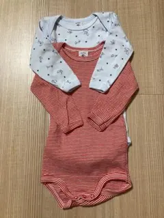 プチバトー 長袖 ボディ 肌着 2枚セット 6M 67cm