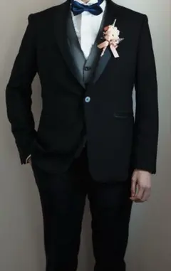 スーツセレクト ブラックタキシード 尾州生地