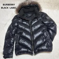 美品✨ バーバリーブラックレーベル ダウンジャケット ファー付 M ブラック
