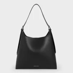 ダブルバックル トラペーズホーボーバッグ - ノワール