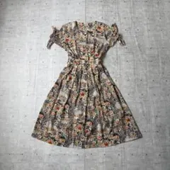 ポールスミス ワンピース 40 日本製 カシュクール風 リボンベルト総柄 ピンク ポールスミス ワンピース 40 日本製 カシュクール風 リボンベルト総柄