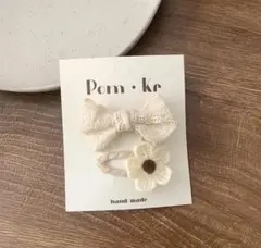 リボンと花のヘアピンセットヘアアクセサリー