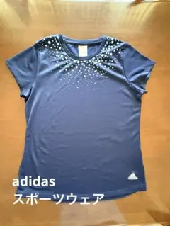 adidas ネイビー スポーツTシャツ Mサイズ（レディース）