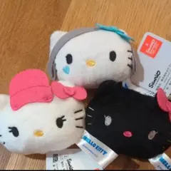 ハローキティフェイスマスコットXOXOギャル 3点セット新品