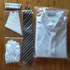 結婚式　新郎新婦父親用　ウイングカラーシャツ LL & 小物5点