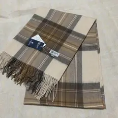 ジョンストンズ スカーフ　ナチュラルスチュワート　タータンチェック 大判マフラー